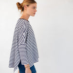 Women's Navy Striped One Sized Tee