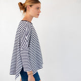 Women's Navy Striped One Sized Tee