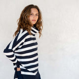 Women's Turtleneck Sweater with Side Slits