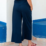 Women's Navy Wide Leg Flowy Pants