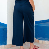 Women's Navy Wide Leg Flowy Pants