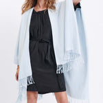 Women's One Size Light Blue Travel Wrap Front View