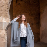 Women's One Size Light Gray Travel Wrap Travel Destination