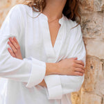 Women's One Size White Cuff Tee Chest View Cuff Detail