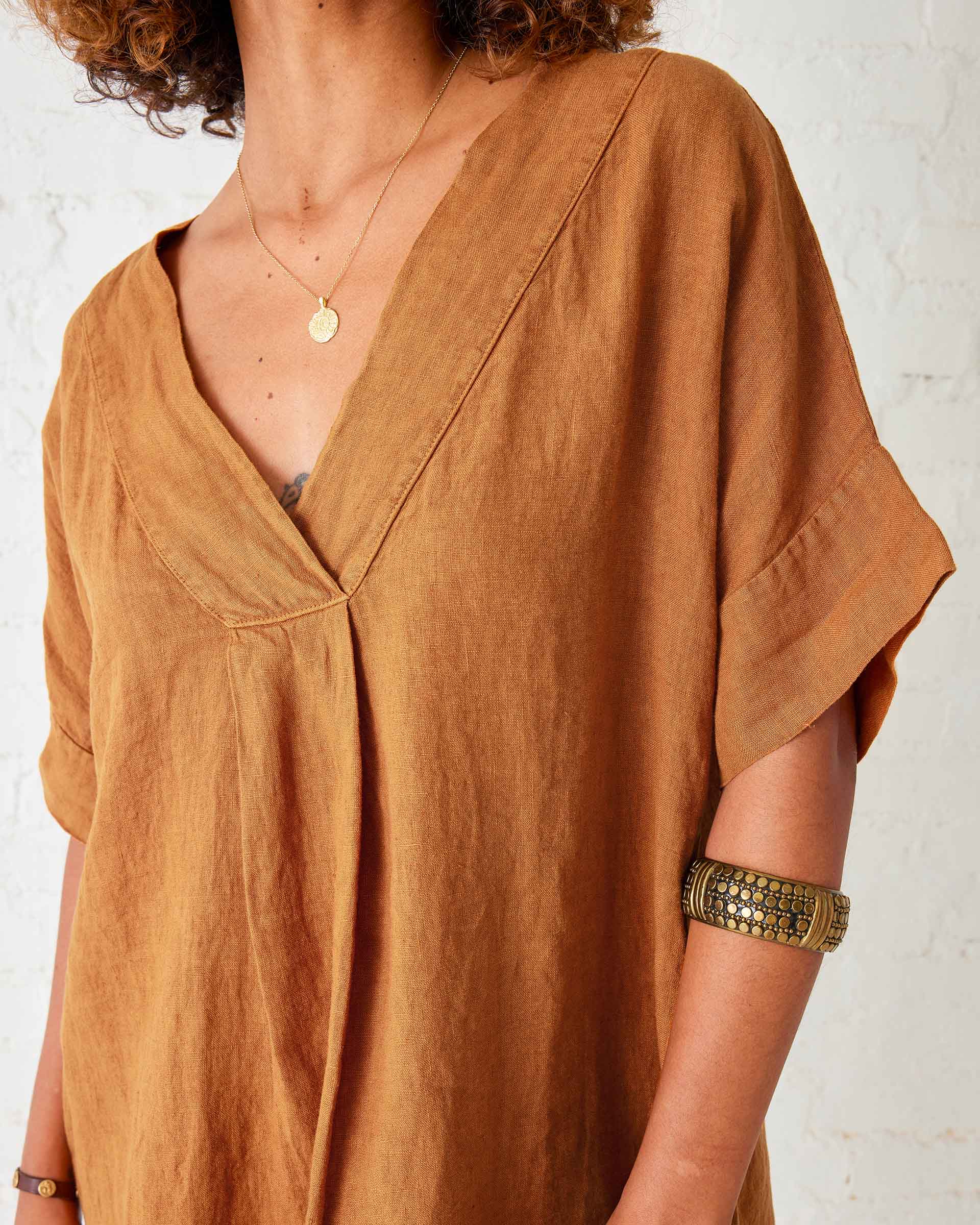 Women's Orange Beach Kaftan Coverup Dress