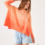 Women's Orange Ombre Oversized Slub Tee