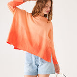 Women's Orange Ombre Oversized Slub Tee