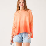 Women's Orange Ombre Oversized Slub Tee
