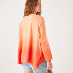 Women's Orange Ombre Oversized Slub Tee