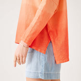 Women's Orange Ombre Oversized Slub Tee