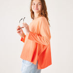 Women's Orange Ombre Oversized Slub Tee
