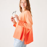 Women's Orange Ombre Oversized Slub Tee