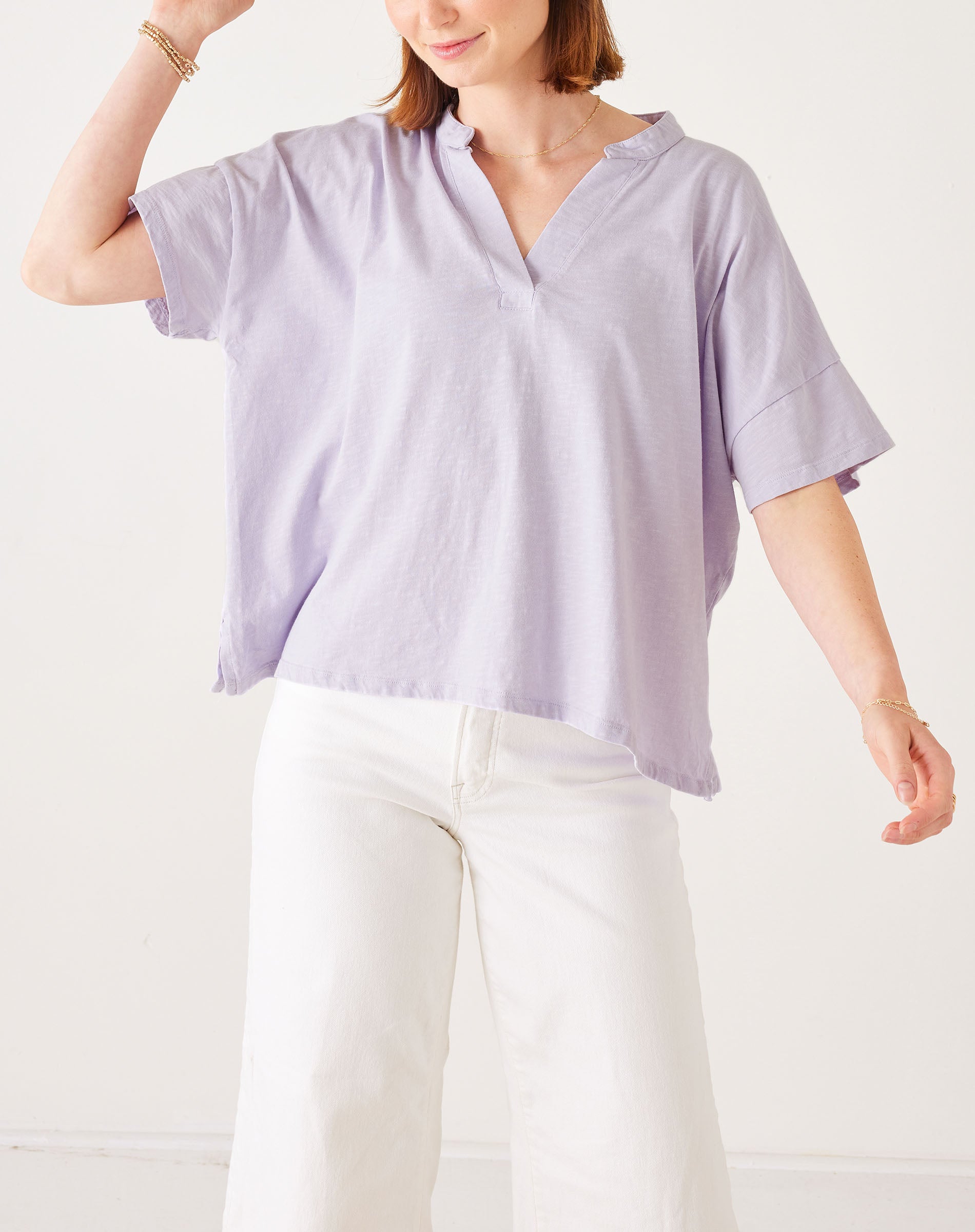 Women's Oversized Lavender Short Sleeve Tee
