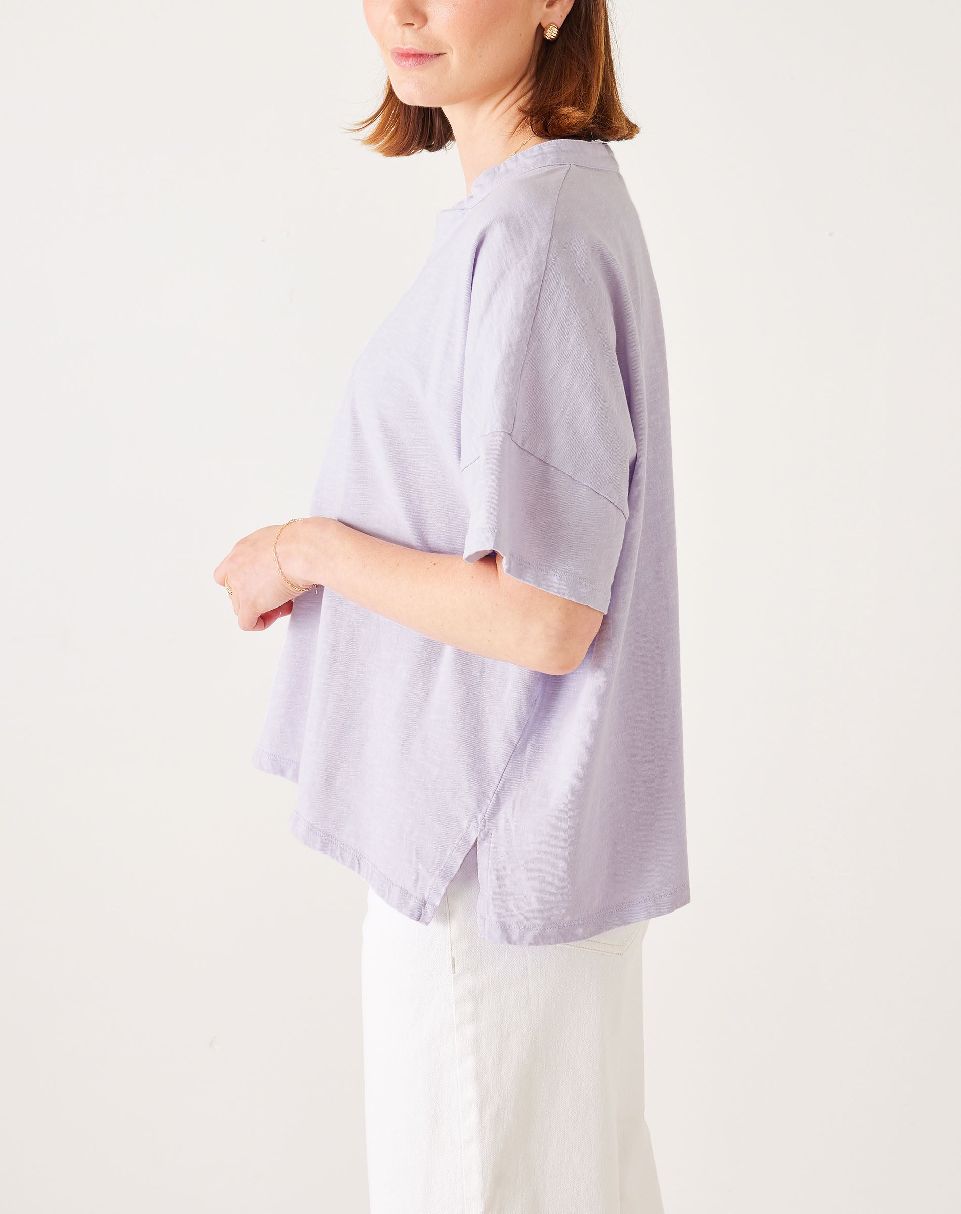 Women's Oversized Lavender Short Sleeve Tee