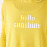 Women's Oversized Yellow Sweater Hello Sunshine Motto