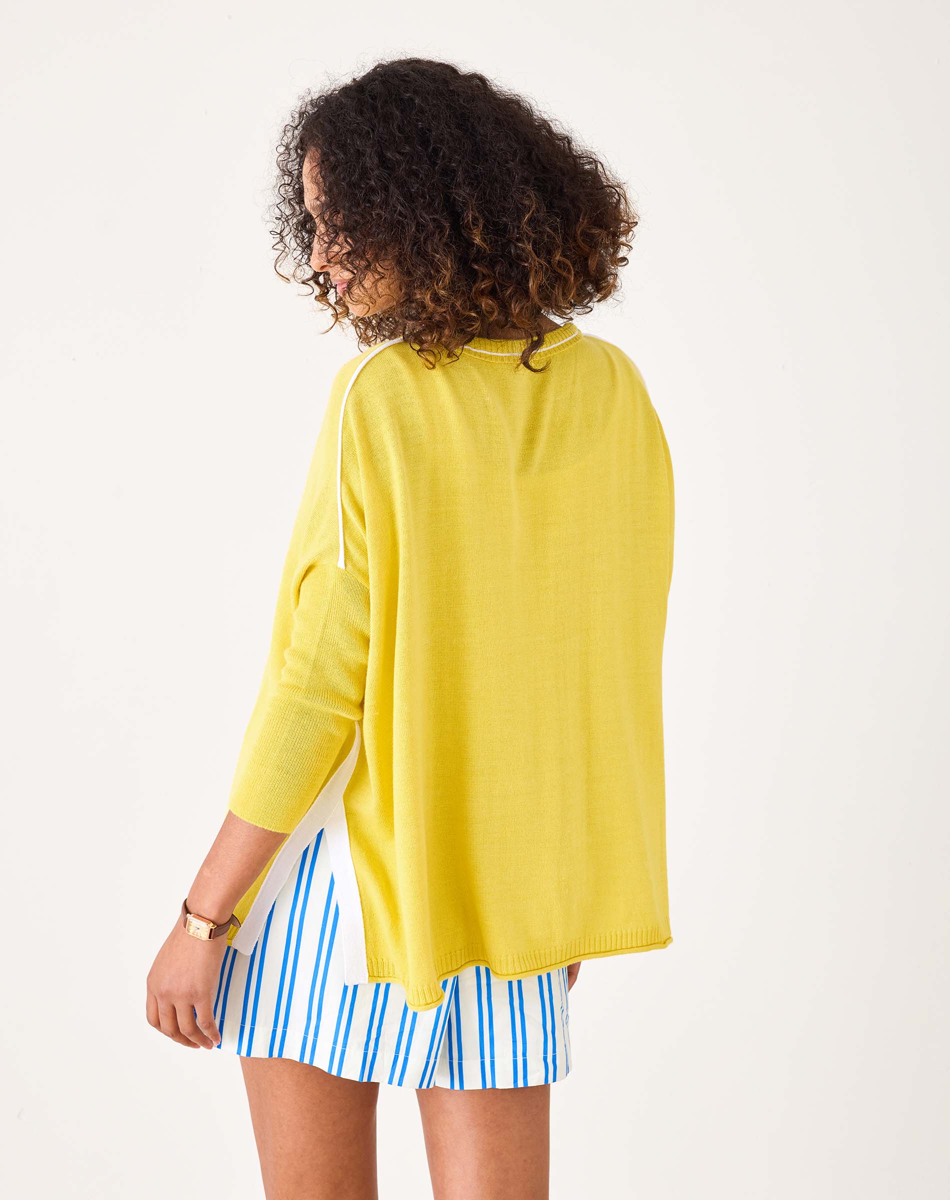 Women's Oversized Yellow Sweater Hello Sunshine Motto