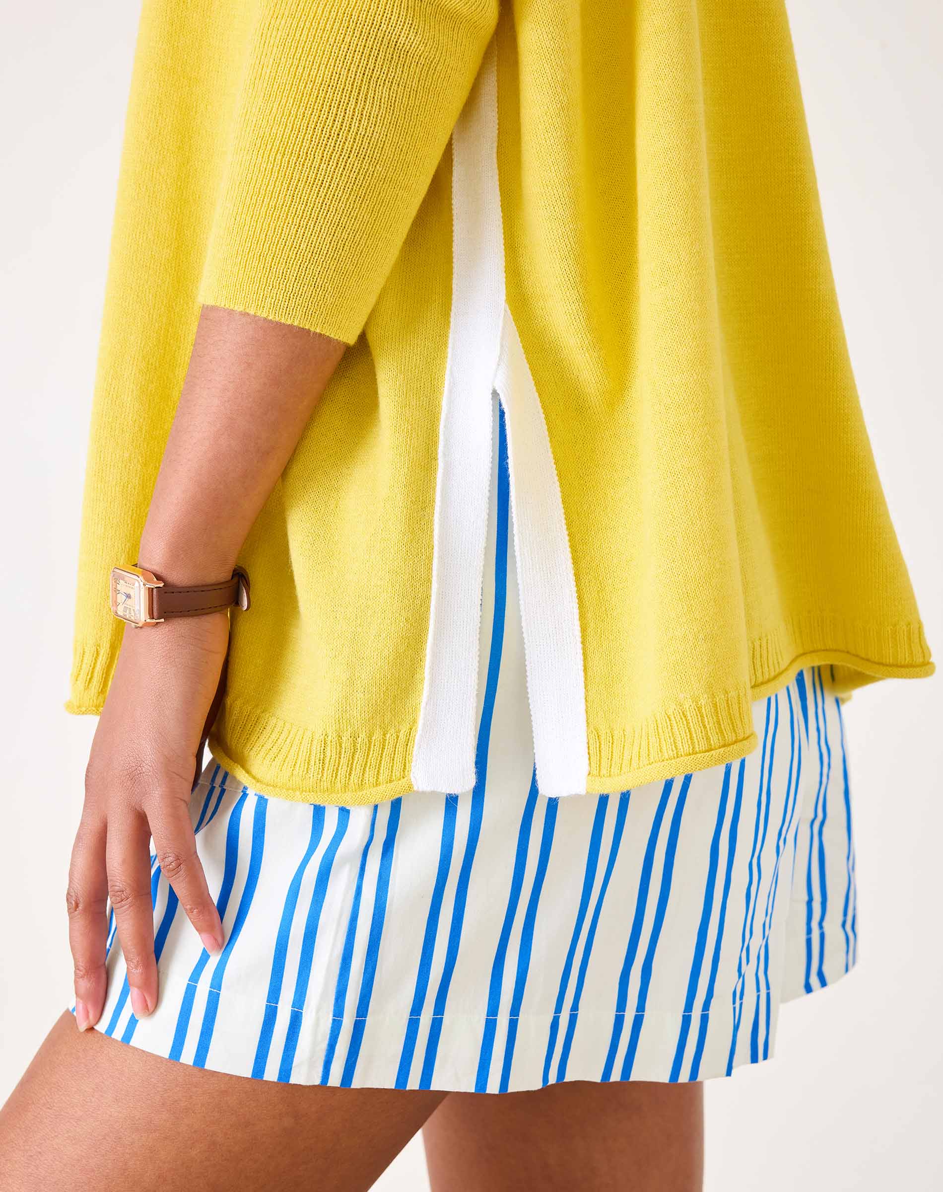 Women's Oversized Yellow Sweater Hello Sunshine Motto