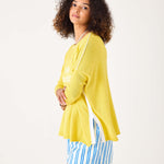Women's Oversized Yellow Sweater Hello Sunshine Motto