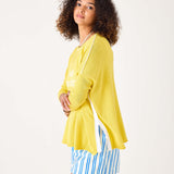 Women's Oversized Yellow Sweater Hello Sunshine Motto
