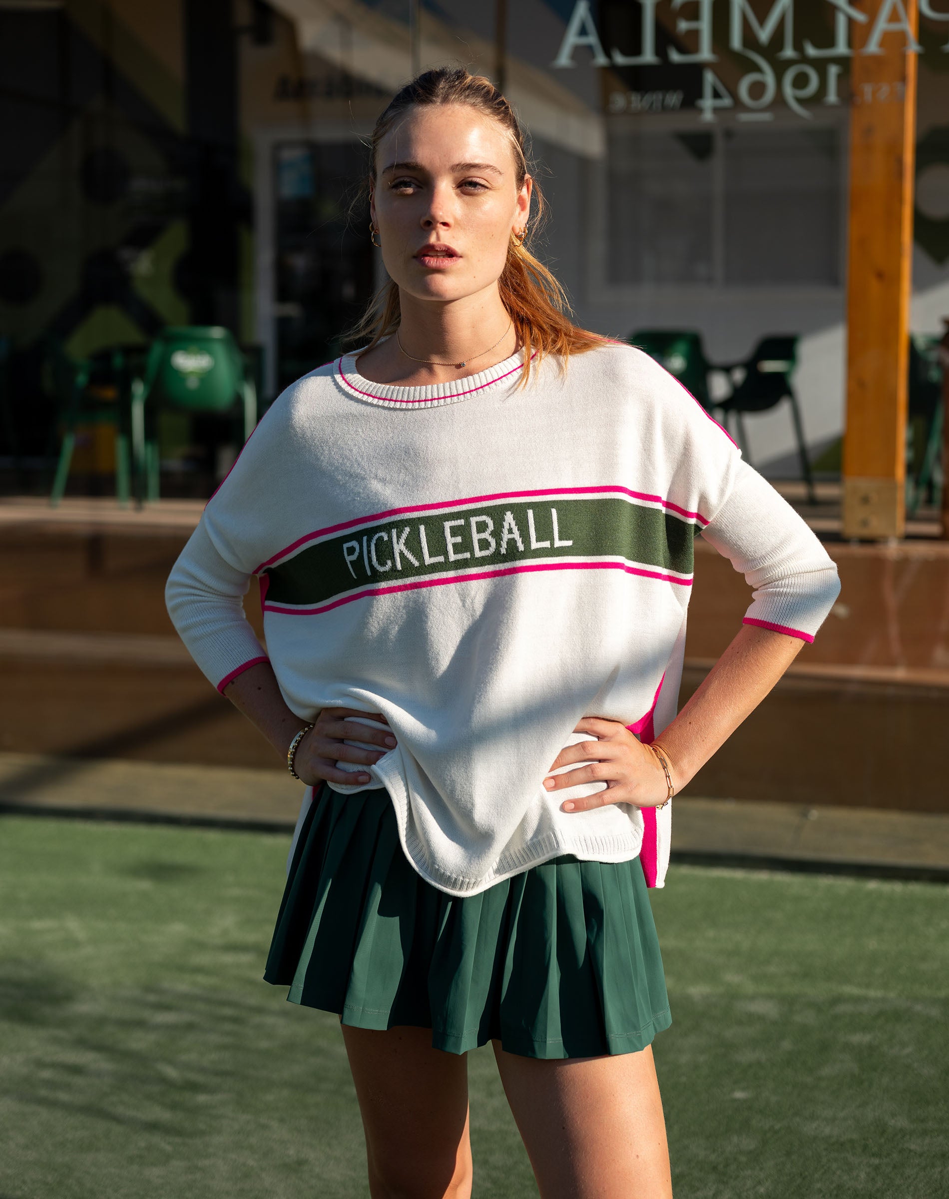 Women's Pickleball Oversized Crewneck Sweater