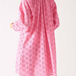 Women's Lightweight Pink Eyelet Coverup Dress Back View