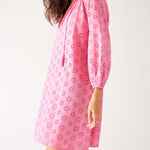 Women's Lightweight Pink Eyelet Coverup Dress Side View