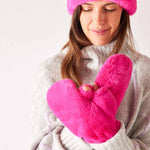 Women's Faux Fur Cozy Mittens With Thumb Holes