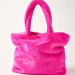 Women's Faux Fur Tote Bag with Pockets