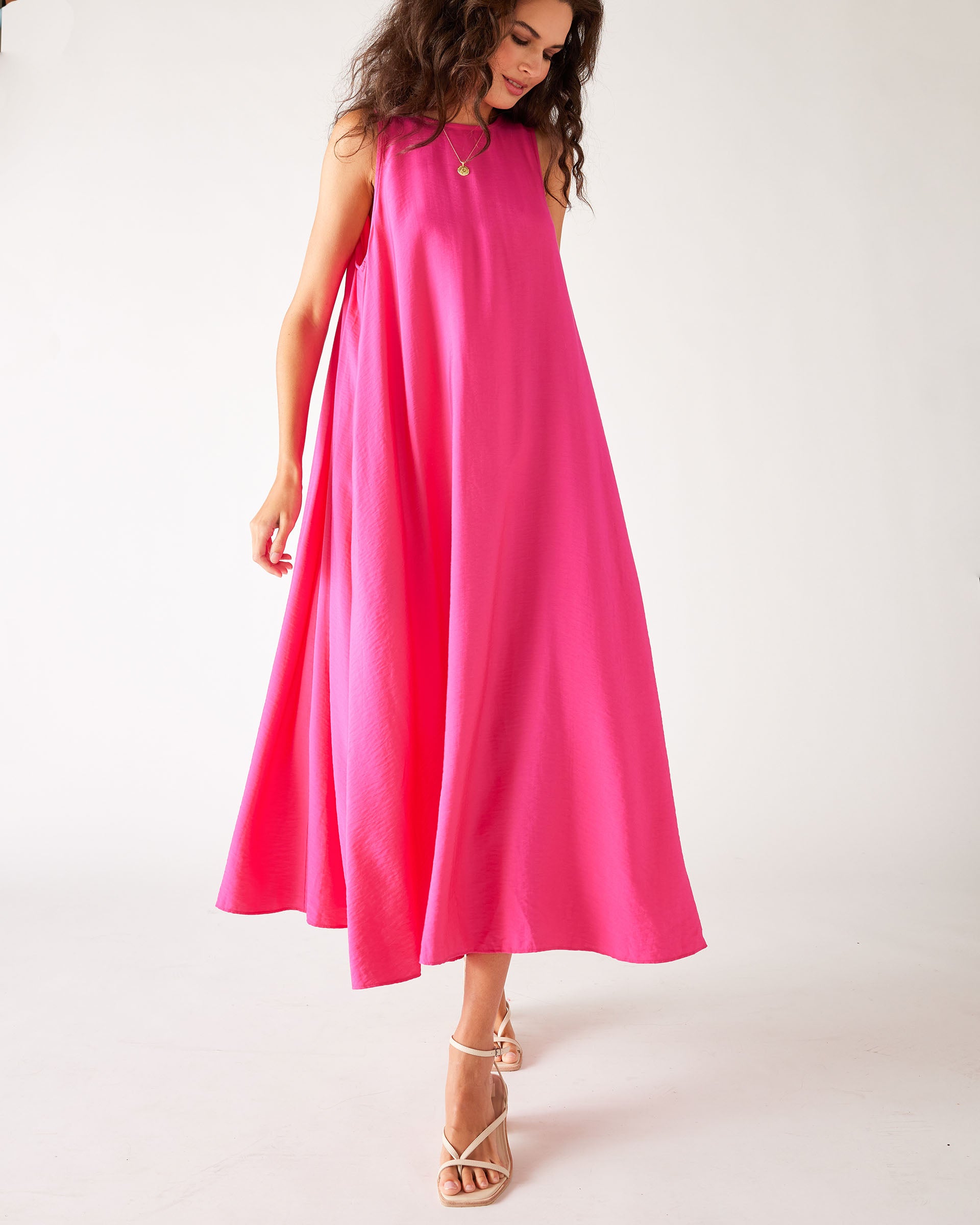 Women's Pink Maxi Dress Front View