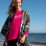 Women's Hot Pink Oversized Holiday Sweater