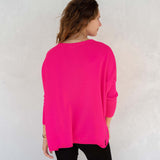 Women's Hot Pink Oversized Holiday Sweater