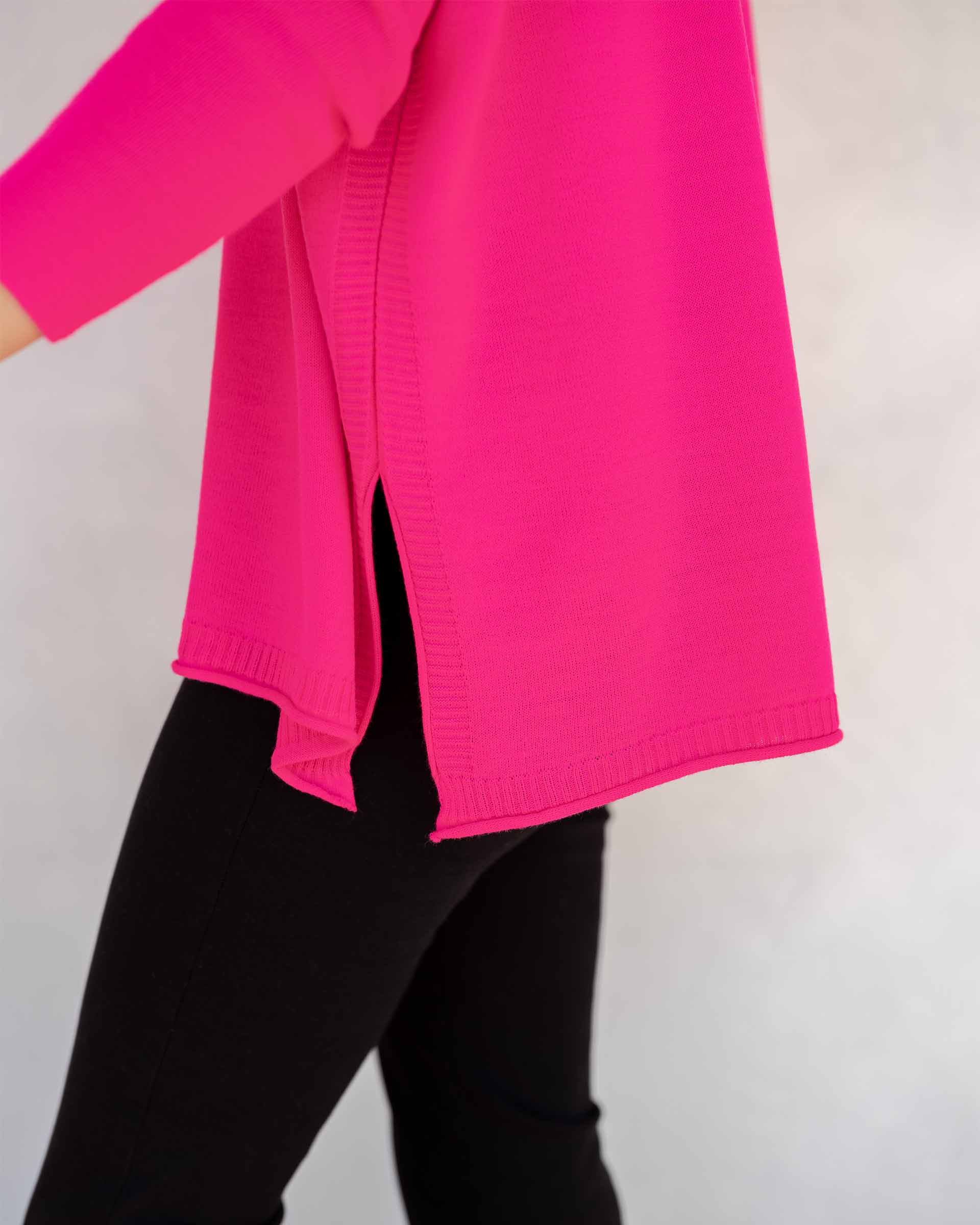 Women's Hot Pink Oversized Holiday Sweater