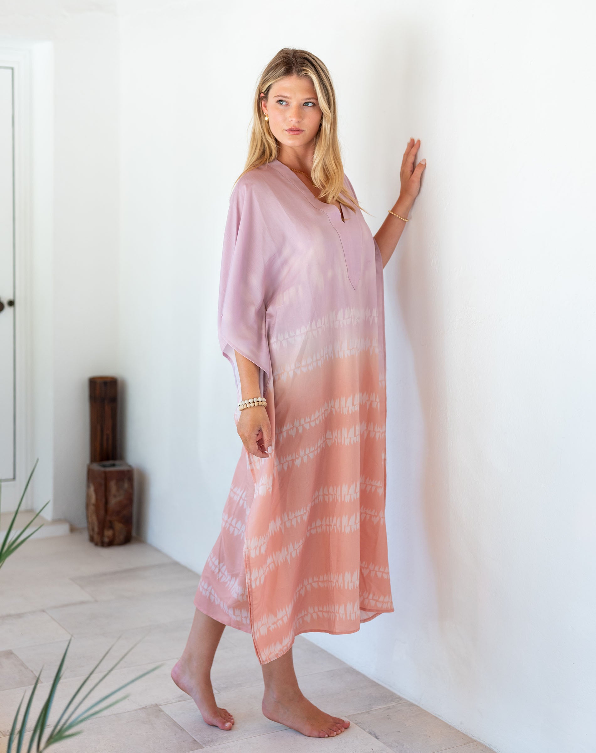 Mersea Women's Palm Springs Kaftan Maxi Dress in Sunset Glow