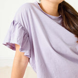 Women's Purple Ruffle Tee