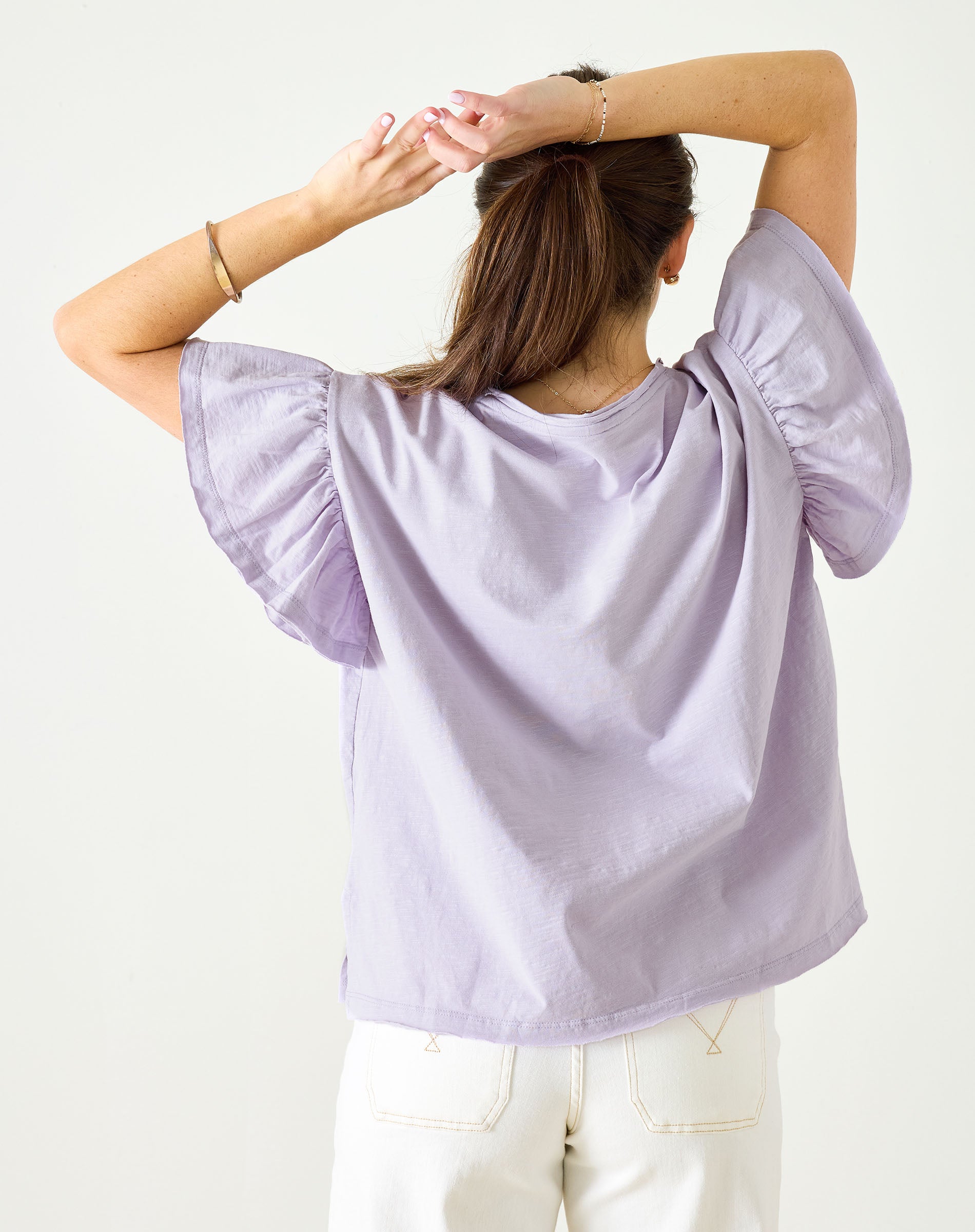 Women's Purple Ruffle Tee