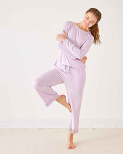 Women's Purple Satin Modal Pajama Pant Set