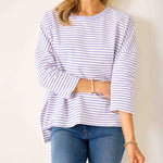 Women's Purple Striped Ringer Tee
