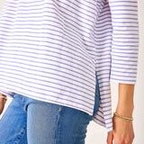 Women's Purple Striped Ringer Tee