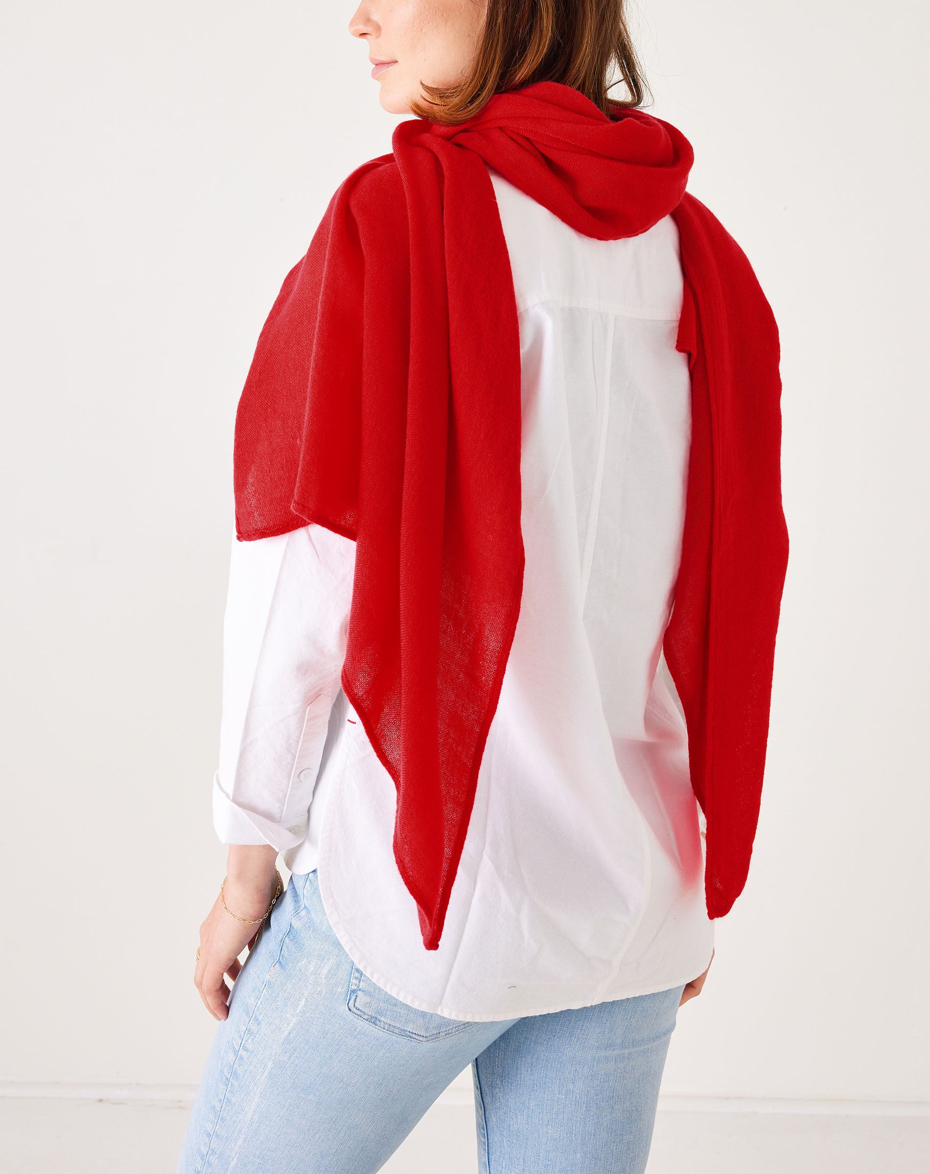 Women's Red Lightweight Travel Wrap and Scarf