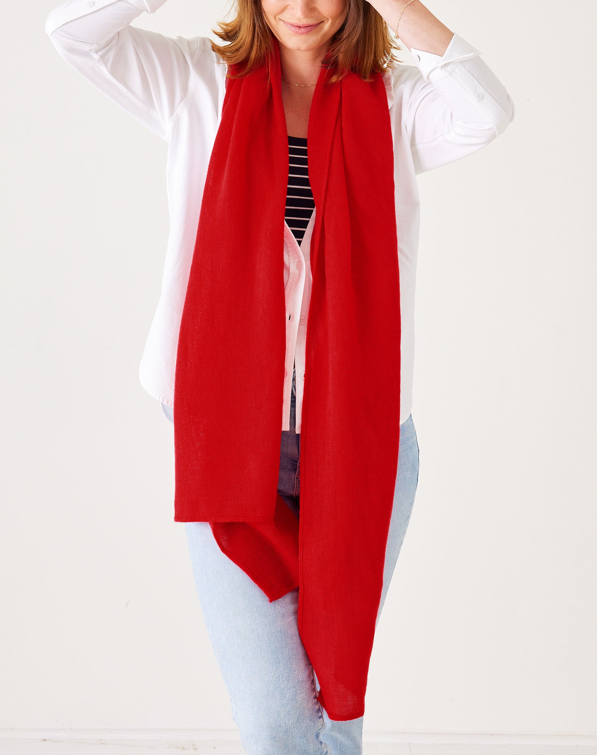 Women's Red Lightweight Travel Wrap and Scarf