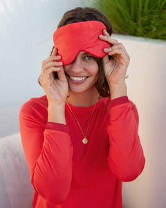 Women's Red Satin Modal Sleep Mask