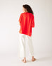 Women's One Size Red Short Sleeve Tee with Two Pockets on Chest Back View