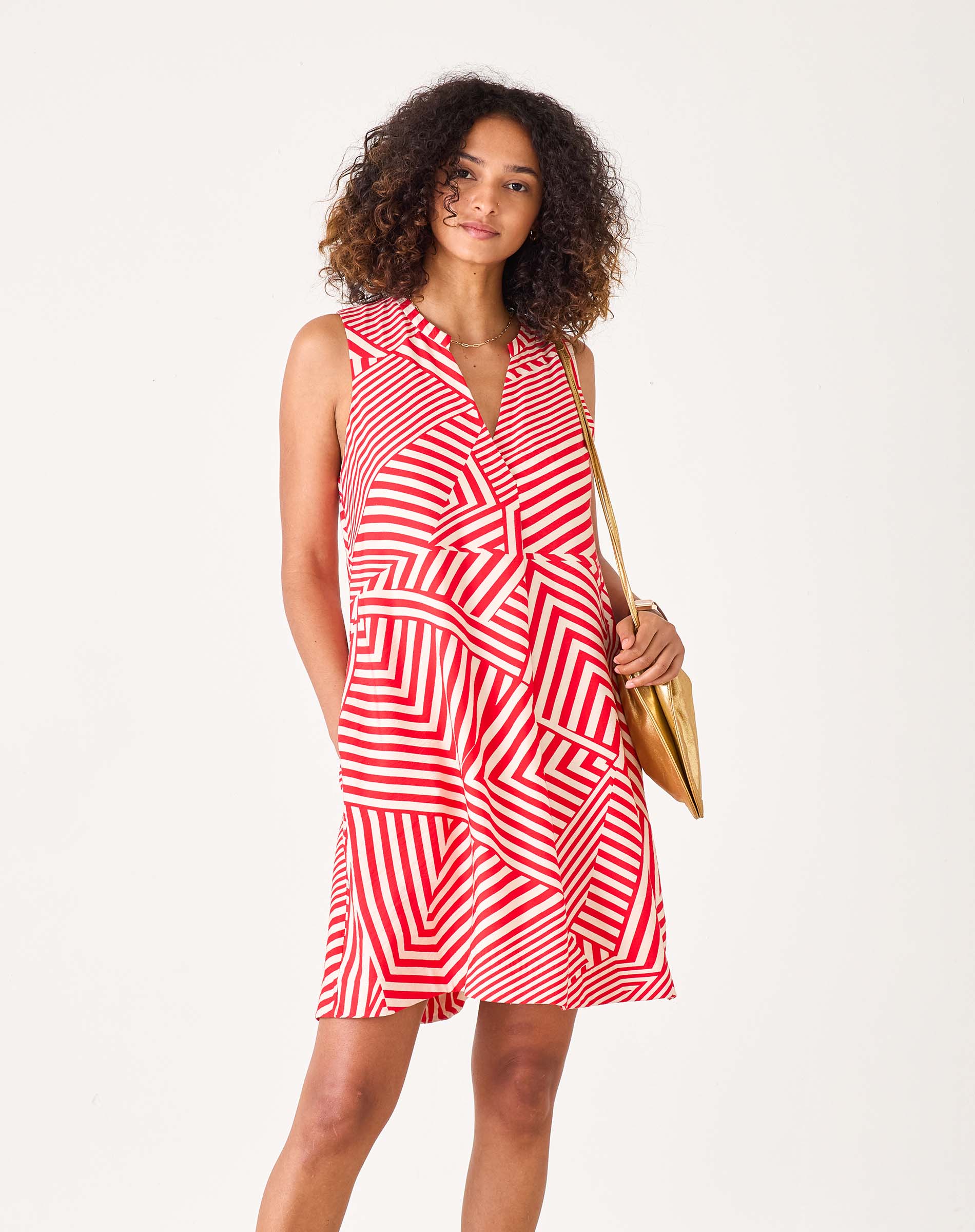 Women's Red Striped Mini Dress