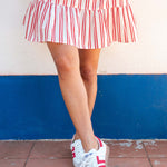 Women's Red Striped Mini Dress