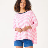 Women's Pink Striped One Sized Tee