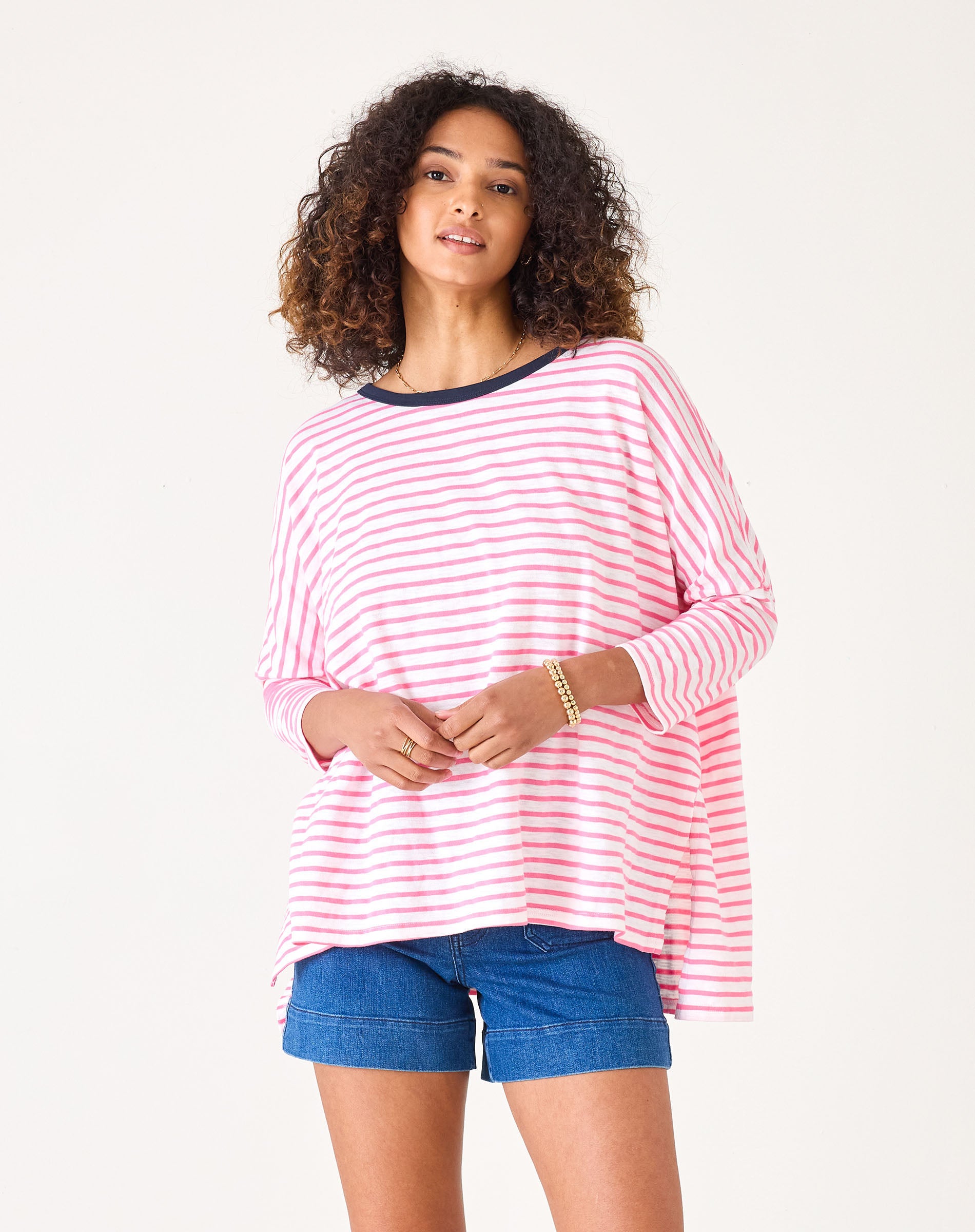 Women's Pink Striped One Sized Tee