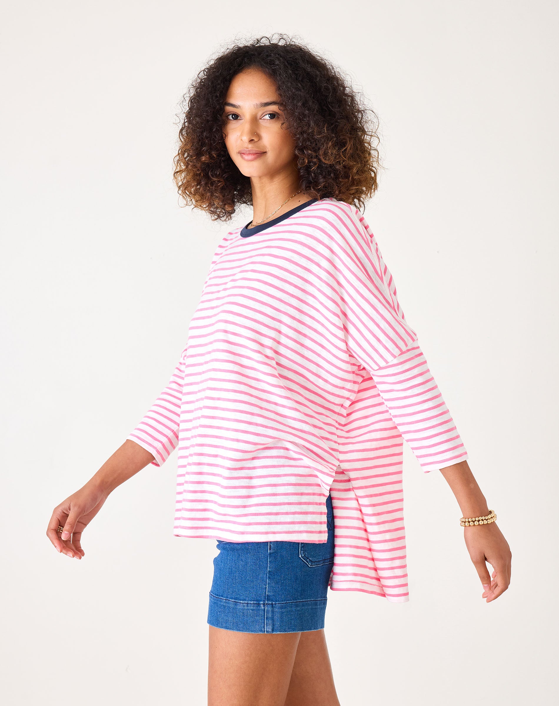 Women's Pink Striped One Sized Tee