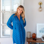 Women's Royal Blue Eyelet Mini Coverup Dress