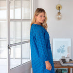 Women's Royal Blue Eyelet Mini Coverup Dress