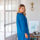 Women's Royal Blue Eyelet Mini Coverup Dress